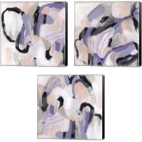 Framed 'Lilac Scramble 3 Piece Canvas Print Set' border=