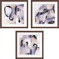 Framed 'Lilac Scramble 3 Piece Framed Art Print Set' border=