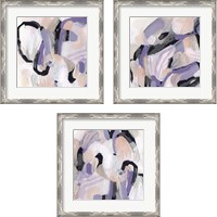 Framed 'Lilac Scramble 3 Piece Framed Art Print Set' border=