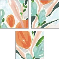 Framed 'Primal Flora 3 Piece Art Print Set' border=