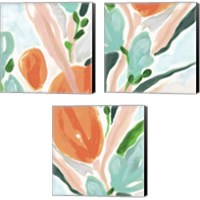 Framed 'Primal Flora 3 Piece Canvas Print Set' border=