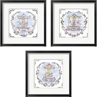 Framed 'Winter Carousel  3 Piece Framed Art Print Set' border=