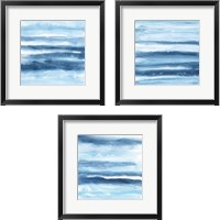 Framed 'Stripes 3 Piece Framed Art Print Set' border=