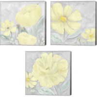 Framed 'Peaceful Repose Gray & YellowSeries 3 Piece Canvas Print Set' border=