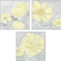 Framed 'Peaceful Repose Gray & YellowSeries 3 Piece Art Print Set' border=