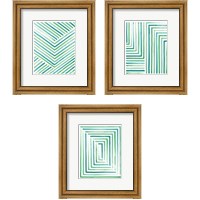 Framed 'Sea Glass Sunset 3 Piece Framed Art Print Set' border=