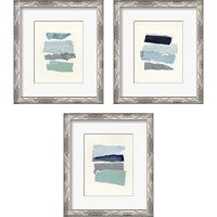 Framed 'Seaside Color Study 3 Piece Framed Art Print Set' border=