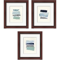 Framed 'Seaside Color Study 3 Piece Framed Art Print Set' border=