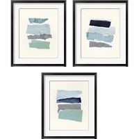 Framed 'Seaside Color Study 3 Piece Framed Art Print Set' border=