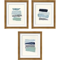 Framed 'Seaside Color Study 3 Piece Framed Art Print Set' border=