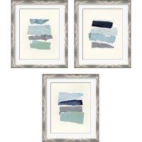 Framed 'Seaside Color Study 3 Piece Framed Art Print Set' border=
