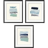 Framed 'Seaside Color Study 3 Piece Framed Art Print Set' border=