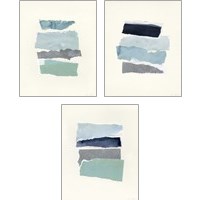 Framed 'Seaside Color Study 3 Piece Art Print Set' border=