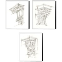 Framed 'Corbel Sketch 3 Piece Canvas Print Set' border=