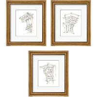 Framed 'Corbel Sketch 3 Piece Framed Art Print Set' border=