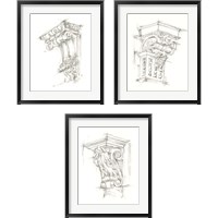 Framed 'Corbel Sketch 3 Piece Framed Art Print Set' border=