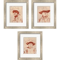 Framed 'Man of the West 3 Piece Framed Art Print Set' border=