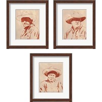 Framed 'Man of the West 3 Piece Framed Art Print Set' border=