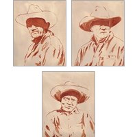 Framed 'Man of the West 3 Piece Art Print Set' border=