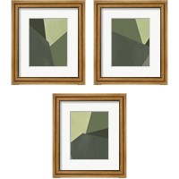 Framed 'Sage Prism 3 Piece Framed Art Print Set' border=