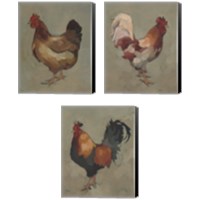 Framed 'Egg Hen 3 Piece Canvas Print Set' border=