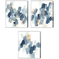 Framed Indigo Facets 3 Piece Canvas Print Set