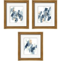 Framed 'Indigo Facets 3 Piece Framed Art Print Set' border=