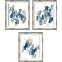 Framed 'Indigo Facets 3 Piece Framed Art Print Set' border=
