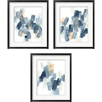 Framed Indigo Facets 3 Piece Framed Art Print Set