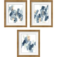 Framed Indigo Facets 3 Piece Framed Art Print Set
