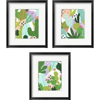 Framed 'Party Plants 3 Piece Framed Art Print Set' border=