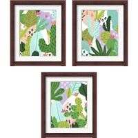 Framed 'Party Plants 3 Piece Framed Art Print Set' border=