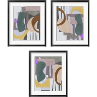 Framed 'City Shades 3 Piece Framed Art Print Set' border=