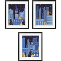 Framed 'Holiday Night 3 Piece Framed Art Print Set' border=