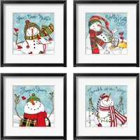 Framed 'Snowplace Like Home 4 Piece Framed Art Print Set' border=