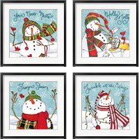 Framed 'Snowplace Like Home 4 Piece Framed Art Print Set' border=