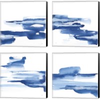 Framed 'Classic Blue 4 Piece Canvas Print Set' border=