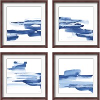 Framed 'Classic Blue 4 Piece Framed Art Print Set' border=