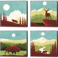 Framed Great Outdoors 4 Piece Canvas Print Set