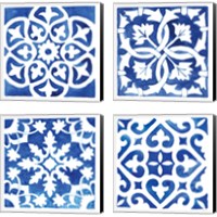 Framed Andalusian Tile 4 Piece Canvas Print Set