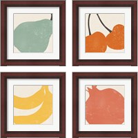 Framed 'Graphic Fruit  4 Piece Framed Art Print Set' border=