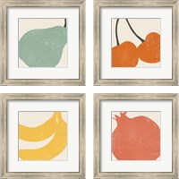 Framed 'Graphic Fruit  4 Piece Framed Art Print Set' border=