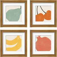 Framed 'Graphic Fruit  4 Piece Framed Art Print Set' border=