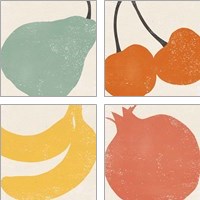 Framed Graphic Fruit  4 Piece Art Print Set