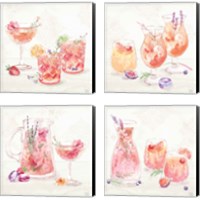 Framed 'Classy Cocktails 4 Piece Canvas Print Set' border=