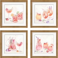 Framed 'Classy Cocktails 4 Piece Framed Art Print Set' border=