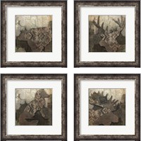 Framed 'Gothic Forest Animal 4 Piece Framed Art Print Set' border=