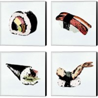 Framed Sushi Style 4 Piece Canvas Print Set