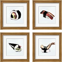 Framed 'Sushi Style 4 Piece Framed Art Print Set' border=