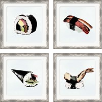 Framed 'Sushi Style 4 Piece Framed Art Print Set' border=